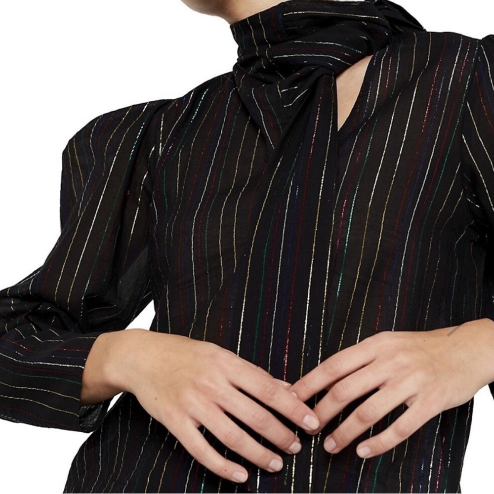 Elegant Black Striped Women's Blouse